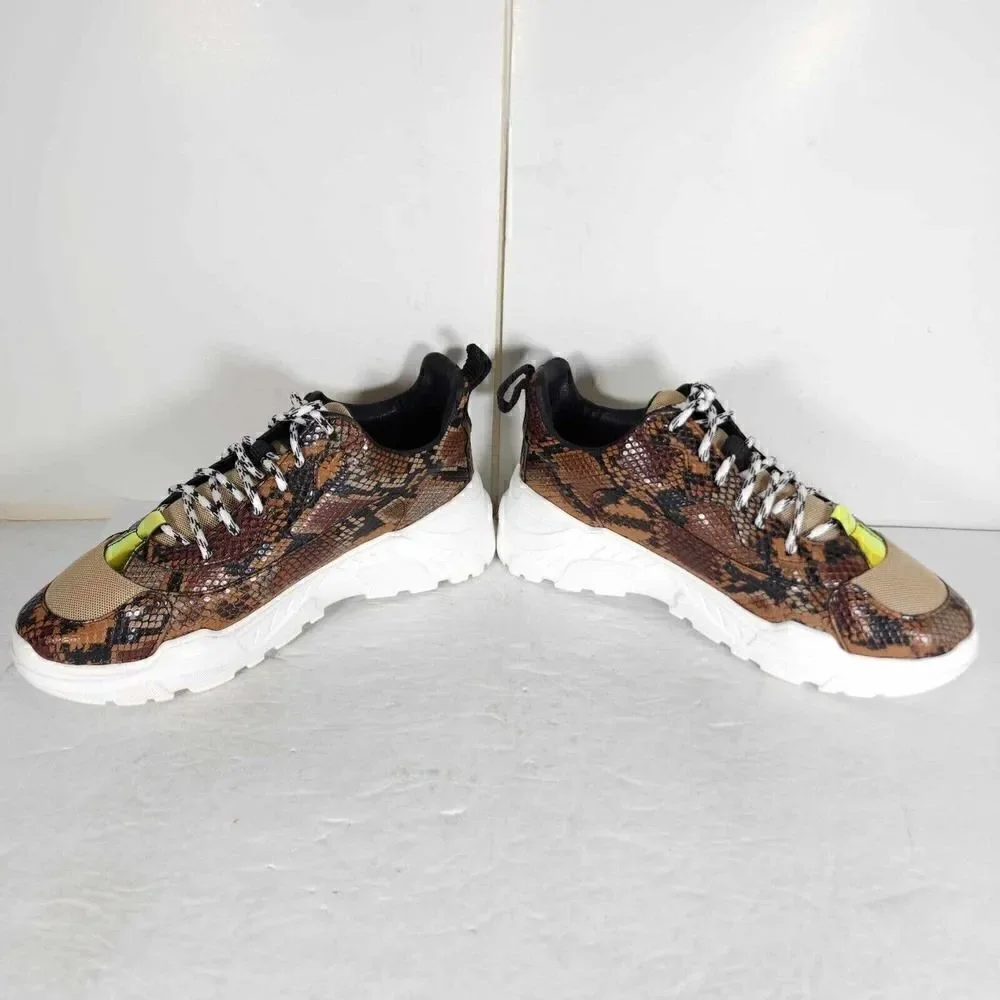 John Geiger Men's 003 US 7 Brown Python Law Top Casual Fashion Sneakers Shoes